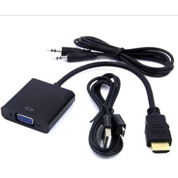 HDMI til VGA-adapter, Subway 1080P HDMI han til VGA hun videokonverteringsadapter + lydkabel + USB-kabel