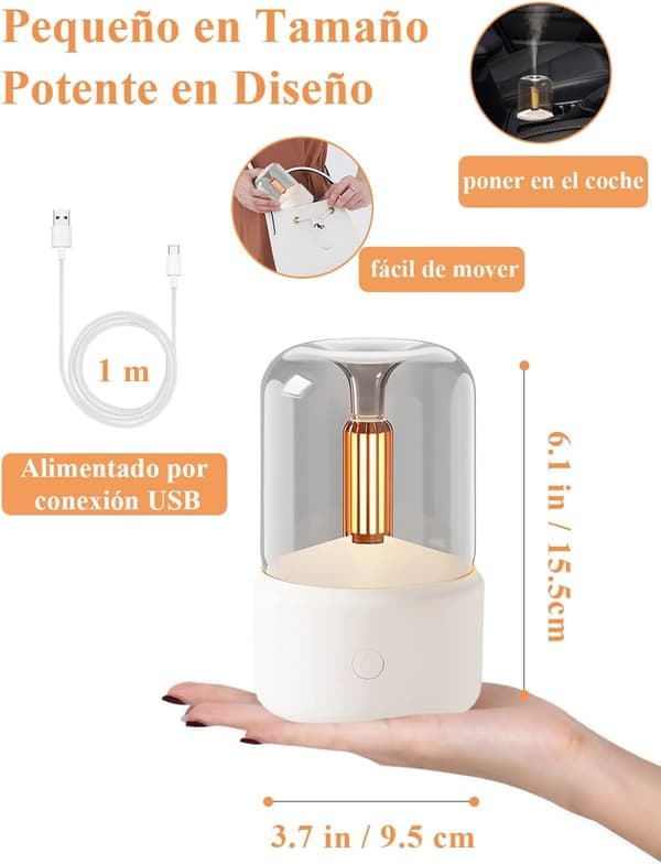 Aromadiffusere, 120 ml eterisk oljediffusere, luftfuktere med lys