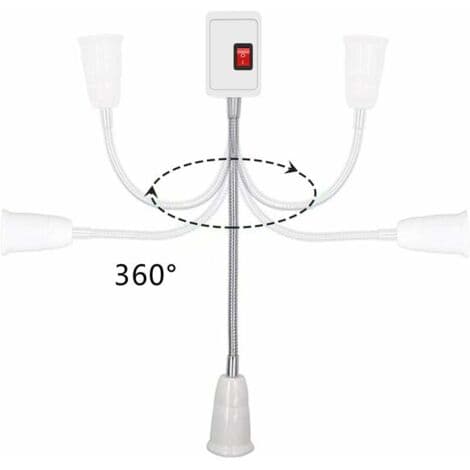 4 STK E27 EU Pæreholder LED Plug-in Vegglampe Arbeidslys med Bryter E27 Lampeadapter Veggpluggforlenger E27 Sokkel