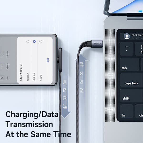 Mcdodo 1,8 m 65 W PD USB-C - USB-C kulmakaapeli, musta, koko 95