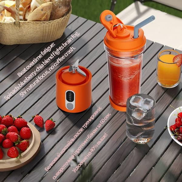 Bærbar oppladbar juicer, liten juicekopp for studenthybel, hjem, multifunksjonell