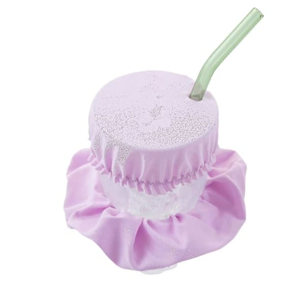 5-pak genanvendelige vaskbare drikkecovers Anti-Spike Scrunchie Covers til de fleste drikkekopper og glas Lilla