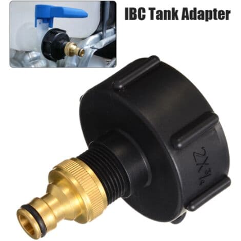3/4/1/2\" IBC adapterkobling, 3 pakker, 1000L S60x6 slangeventil, regntønne