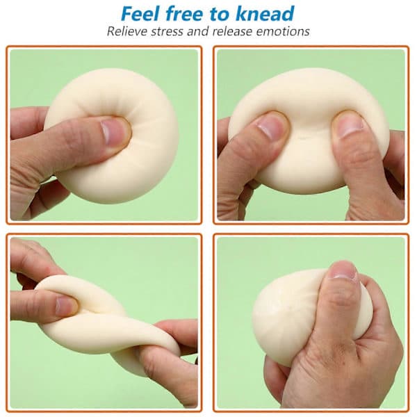 3 st Dumpling Stressbollar Knutsensoriska Leksaker med Matångare Handbollsleksaker Partyfavoriter