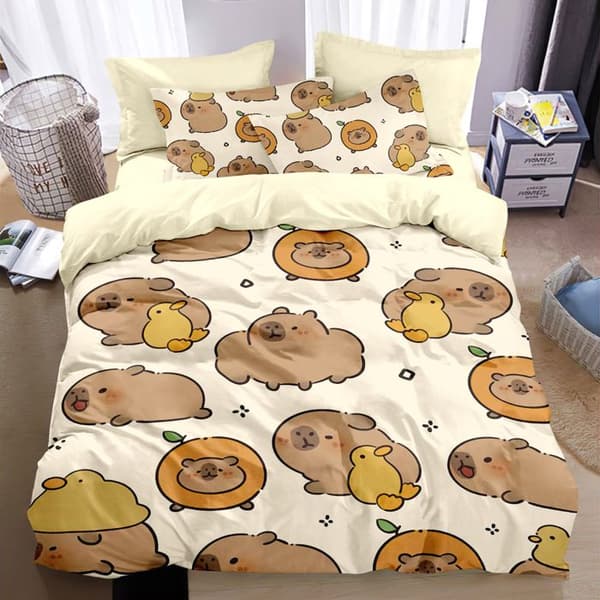 Påslakanset, 3 delar: Påslakan 90x190cm + 2 örngott 65x65cm, Polyester, Tecknad design 1