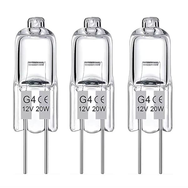 20-pakning G4 halogenpærer 20W 12V - Varmhvit