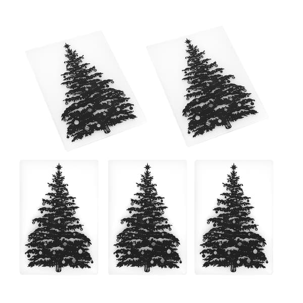 5 sett pregefolder i plast DIY kortlaging scrapbooking papirhåndverk juletremønster