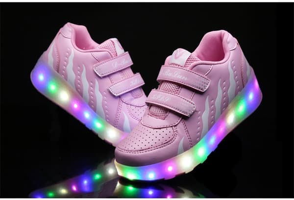 LED rulleskøjter til børn, lysende rullesko med hjul Pink 31