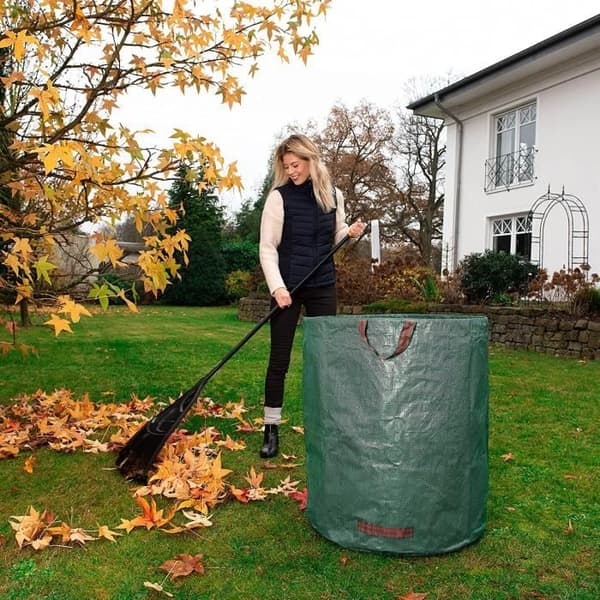Set med 3 x 272L trädgårdsväskor med 46 x 60 cm förvaringsväska, återanvändbara polypropenväskor för trädgårdsavfall