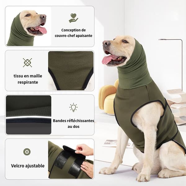 Komfortabel hundejakke - varm vinterbomullsjakke - reflekterende design - egnet for ulike hunderaser S Style 2