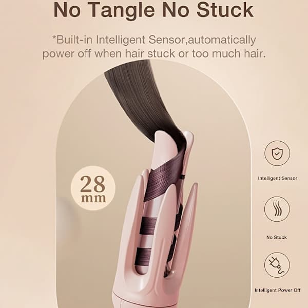 Locktång Automatisk Rotation (150-210℃-Rosa)