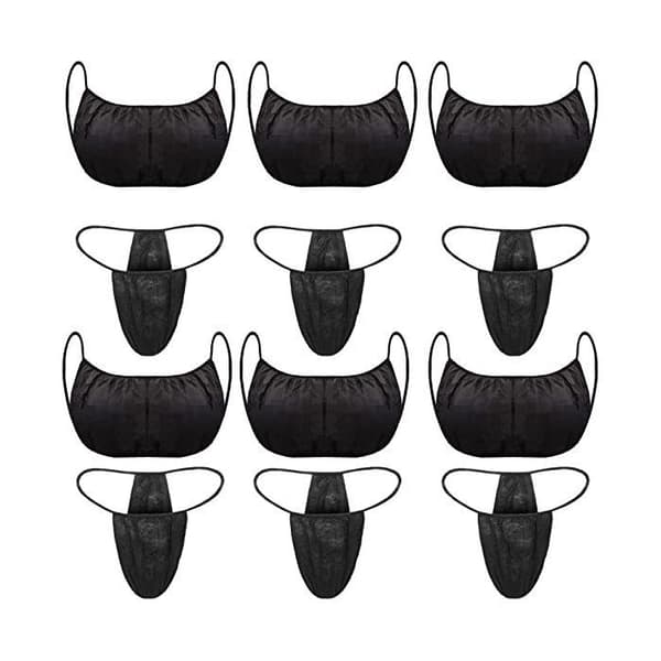 Engångsunderkläder för kvinnor i non-woven-tyg, engångs-spa-bikini, svart set (25 behåar)