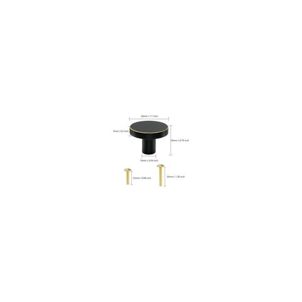 8-pak massive messing sorte runde skabsskuffeknopper 28×20 mm, møbelgreb med skruer til køkkenskab garderobe