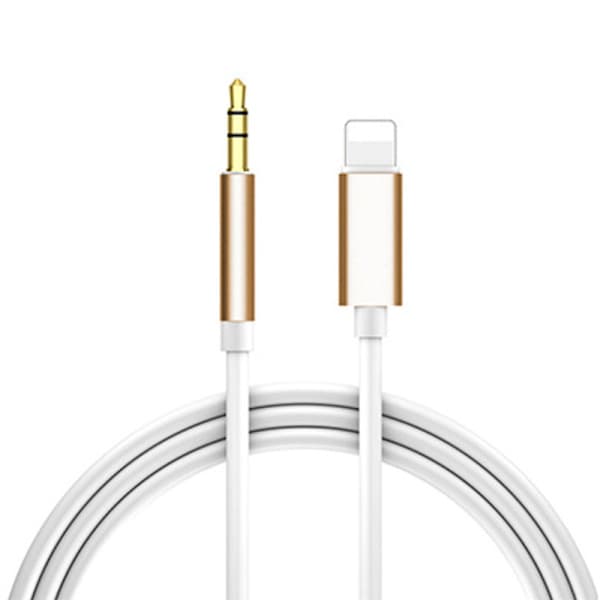 Aux-kabel til Iphone Aux-kabel til bil Apple til 3,5 mm Aux-kabel - 2 m guld 1 m