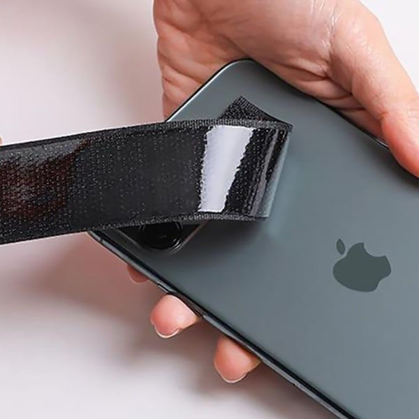 Velcro selvklæbende 8 meter ekstra stærk, dobbeltsidet (sort)