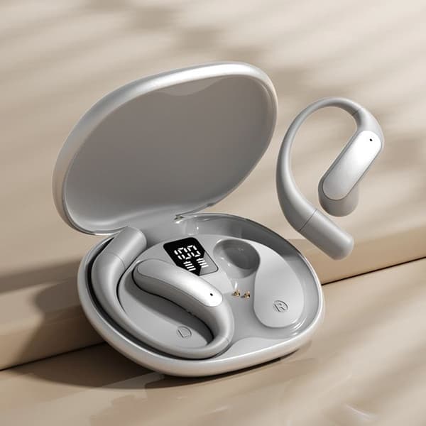 M129 Trådløse Bluetooth-hovedtelefoner med digitalt display, Premium Sølv