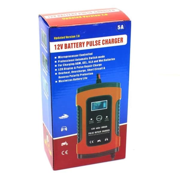 Batterilader - Blysyre - 12V 6A - LCD-reparasjon - Bil - EU-plugg