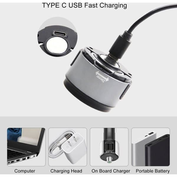 Typ C LED-pannlampa, ficklampa, magnetisk bas för utomhuscamping
