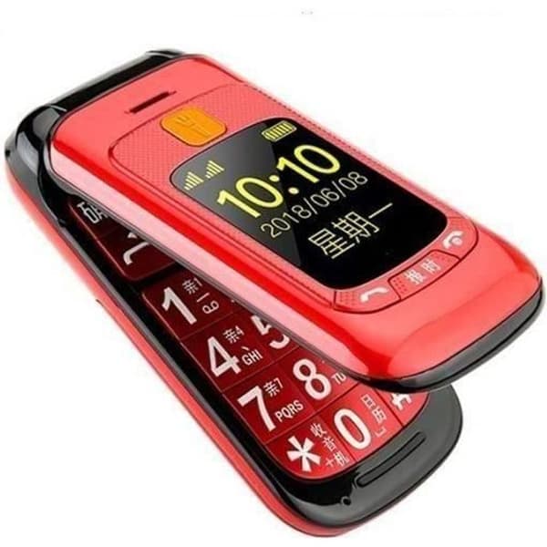 Senior klaptelefon - Dobbelt LCD-skærm - Ekstra høj ringetone - SOS-knap