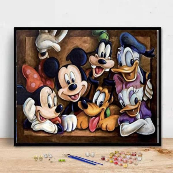 DIY Diamantmaleri Sæt, Disney Mickey Mouse og Anders And