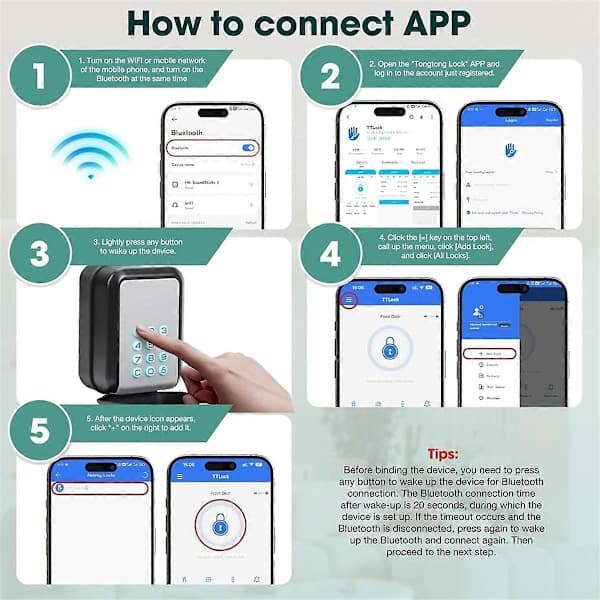 Smart nøkkelboks Elektronisk Bluetooth-boks med APP-kontroll