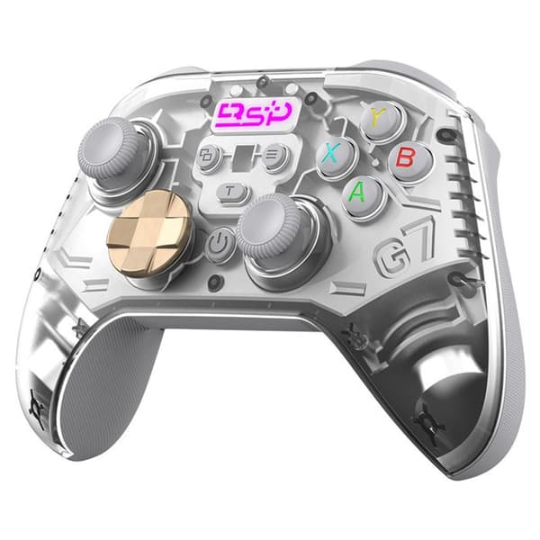 G7 Halvtransparent Frostat Bluetooth-Gamepad med Dubbla Mikro-Hall-knappar, Silver