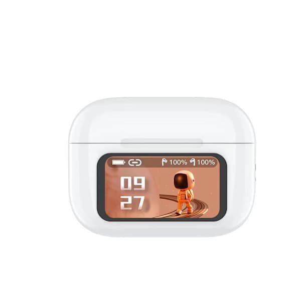 Trådløse Bluetooth-hovedtelefoner, støjreducerende Bluetooth-hovedtelefoner, fuldfarve display in-ear hovedtelefoner, kompatible med iPhone og Android. A9pro White\uff08APP version\uff09