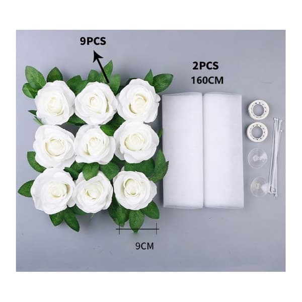 2 st bröllopsbilsdekorationer - konstgjorda blommor - bröllopsbilskransar - huvdekorationer - 160 cm