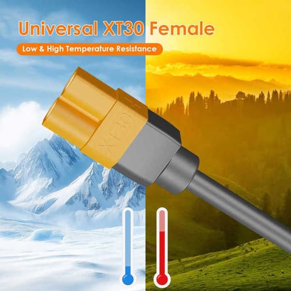 4. generations udendørs vandtæt mini-ladekabel, erstatnings-DC-strømkabel Mini DC til XT30 2m
