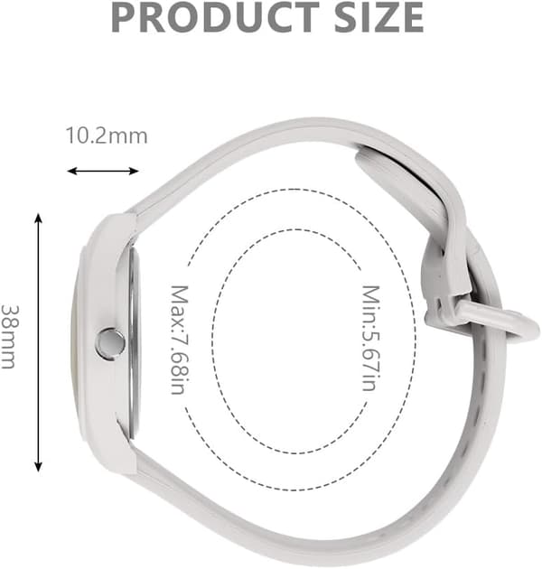 Kvarts-klocka för dam, 38 mm klocka med silikonarmband