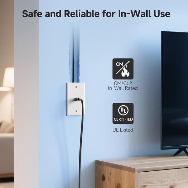 Cable Matters 2-pack RG6 koaxialkabel 1,8 m, CL2-klassad för väggmontering, svart