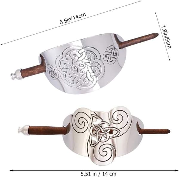 2 st Keltiska hårnålar för flätor och hästsvansar, Viking-håraccessoarer för kvinnor och flickor