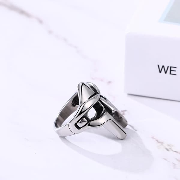 MF Doom-ring för män, rostfritt stål metallansikte Doom-mask ring nyhetssignetring