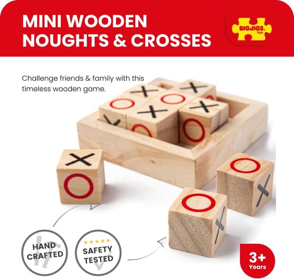 Mini Luffarschack för barn, Tic Tac Toe i trä