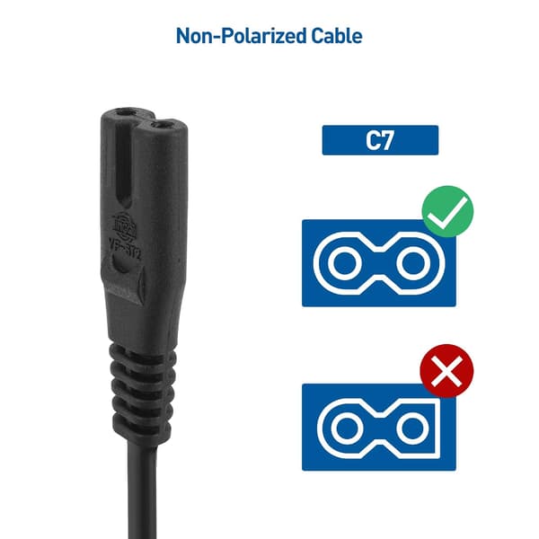 Cable Matters 2-pack Figure 8-strömkabel, UK BS 1363 till IEC C7, 2 m