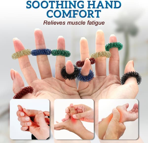 Spiky Fidget-ringar, 10-pack sensoriska fingerleksaker för stresslindring och fokus