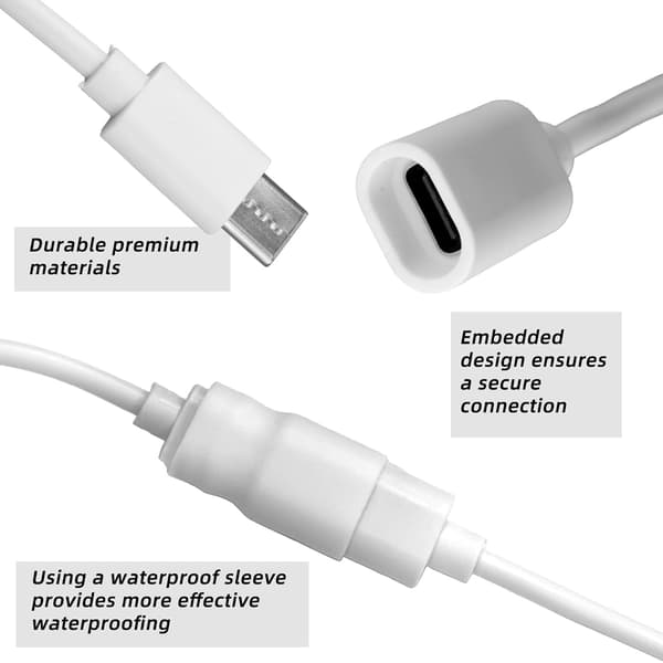 6m/20ft USB C-förlängningskabel kompatibel med iPhone 16/15