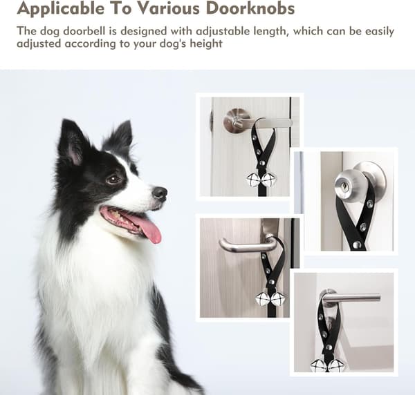 2-pack dörrklockor för hund, justerbar längd hundträningsklocka