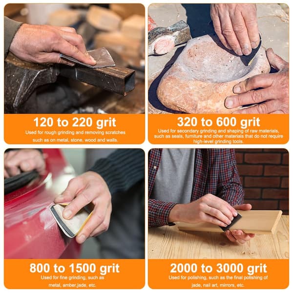 Sandpappersset, 36 ark 150-3000 korn vått och torrt sandpapper