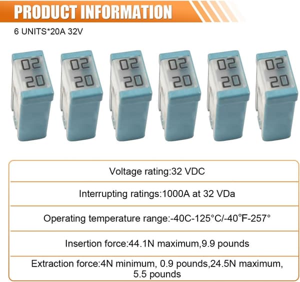 20A 32V Mini slitsad bilsäkringssats av MCASE-typ