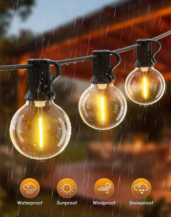 Utomhusbelysning för trädgård nätdriven - 9M 30Ft Festoon Light LED-slinga G40
