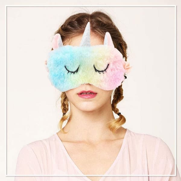 2-pack sovmask för barn, mjuka sovmasker i plysch med elastiskt band