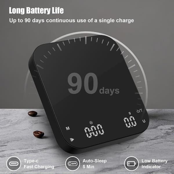 Uppladdningsbar minikaffevåg med timer, Diyife 0,1g/3KG hög precision