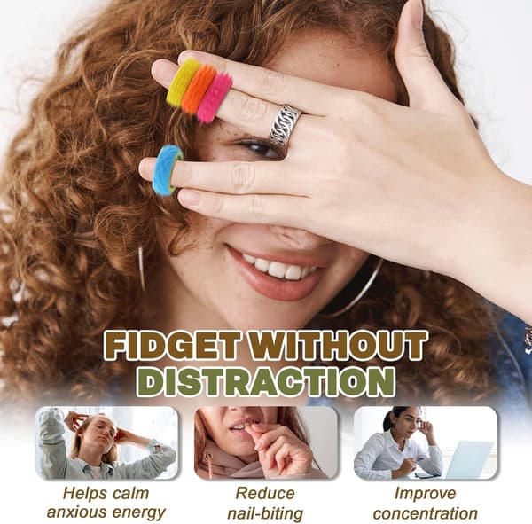 Dubbla fidget-ringar, 12-pack snurrleksaker för stresslindring och ångest
