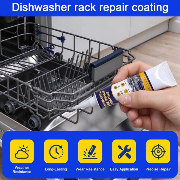 1,7 oz/50 ml reparationsbeläggning för diskmaskinskorg, reparationssats för diskmaskinskorg, grå