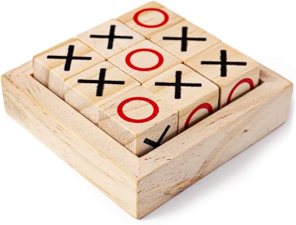 Mini Luffarschack för barn, Tic Tac Toe i trä