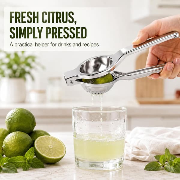 Citruspress, citronpress, metallpress för dryck och matlagning
