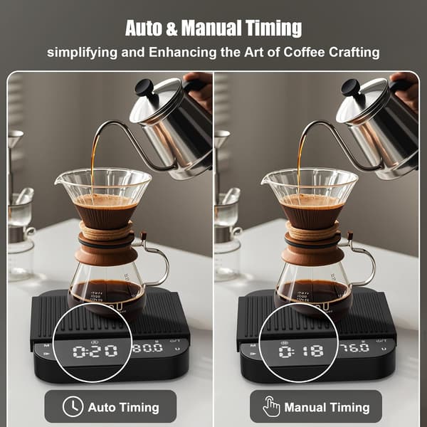 Uppladdningsbar minikaffevåg med timer, Diyife 0,1g/3KG hög precision