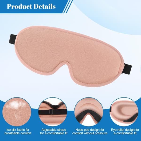 3D-formad sovmask med öronproppar, mörkläggande ögonmask, 1 st, rosa