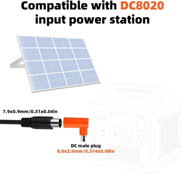 DC 7909 hona till DC 8020 hane adapter solpanelkontakt